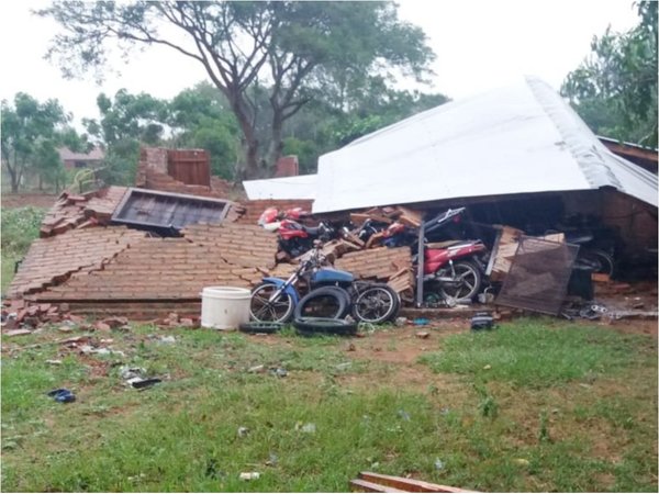 Tormenta causa destrozos y daños  a los pobladores de Ñeembucú
