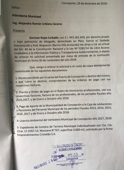 Accionan contra intendente por violar ley de acceso a información