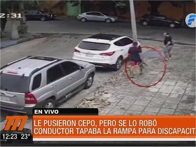 Desarmó y robó un cepo para no pagar multa tras estacionar frente a rampa