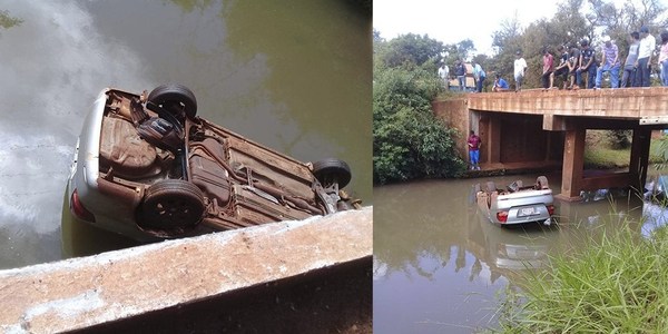 UN AUTOMÓVIL CAYÓ AL ARROYO AGUAPEY EN EDELIRA KM 40.