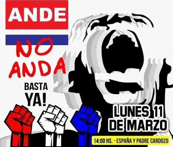 Ciudadanos invitan a participar de la protesta "ANDE, no ANDA" - ADN Paraguayo