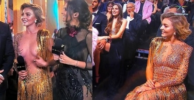HOY / VIDEO | ¿Angelique Boyer se puso al revés su vestido?: se da cuenta en medio de una gala y se cambia