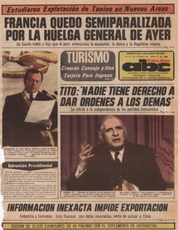 12 de marzo de 1969 - Un Dia Como Hoy - ABC Color