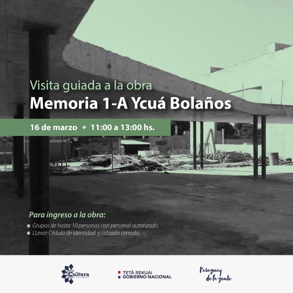 Realizarán visita guiada a obras del Memorial 1-A | .::Agencia IP::.