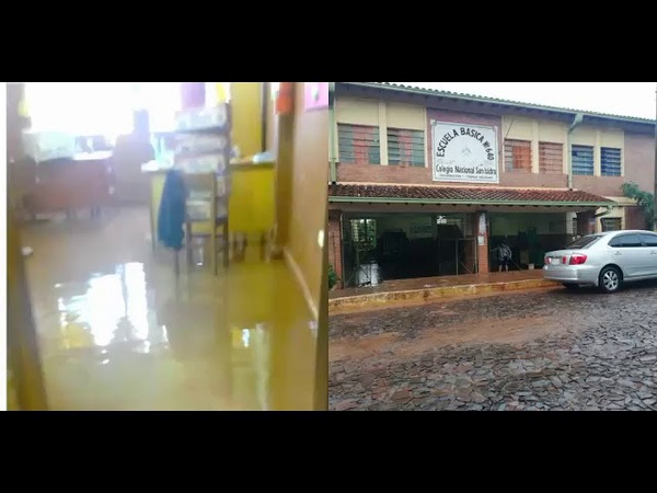ESCUELA QUEDÓ BAJO AGUA POR TEMPORAL