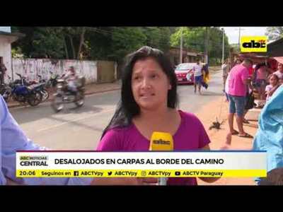 Desalojados en carpas al borde del camino - Tv - ABC Color