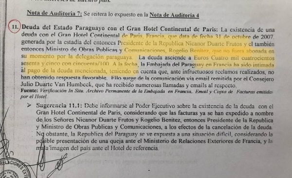 HOY / Nicanor nos dejó hasta un "mono" de 4 mil euros en un hotel de París