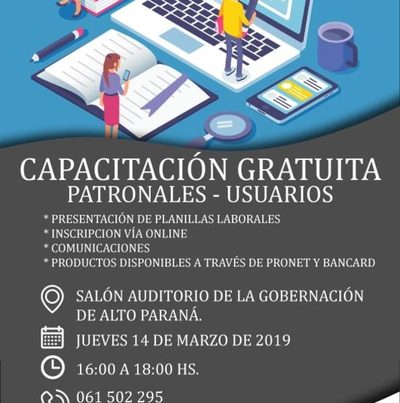 Patronales y usuarios invitados a curso sobre trámites ante el Ministerio de Trabajo