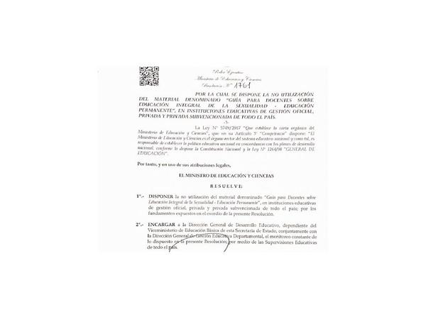 MEC prohíbe que un material sobre educación sexual se use en escuelas