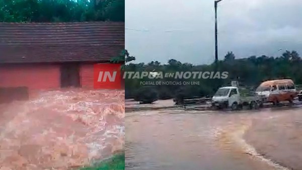 CAMBYRETÁ AFECTADO POR TEMPORAL Y POR 1RA VEZ EN AÑOS EL POTIY DESBORDÓ