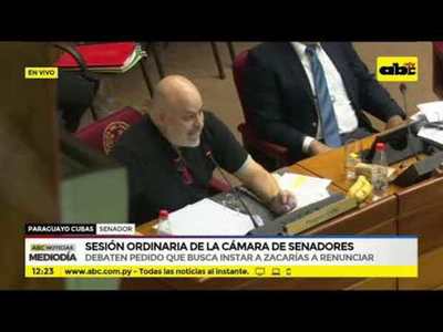 Debaten pedido que insta a Zacarías a renunciar - Tv - ABC Color