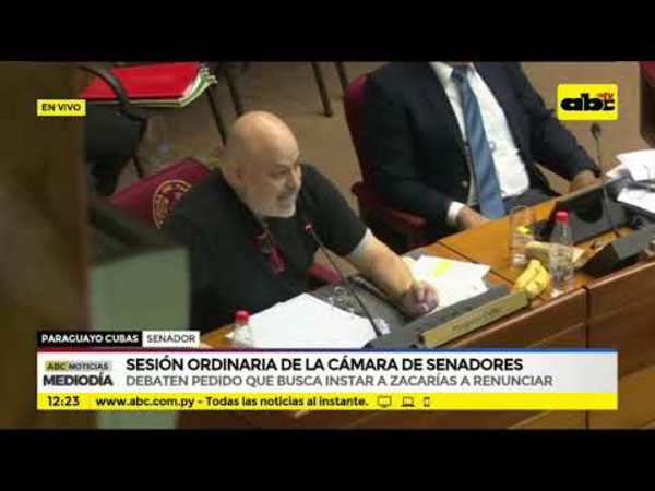 Debaten pedido que insta a Zacarías a renunciar - Tv - ABC Color