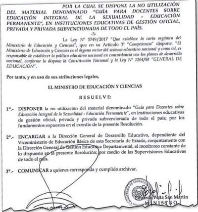 “Debe haber debate serio sobre educación sexual” - Edicion Impresa - ABC Color