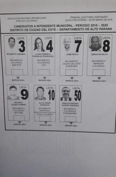 Siete candidatos a intendencia por el Partido Colorado