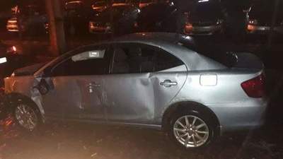 COLUMNA CAYÓ TRAS SER IMPACTADA POR UN VEHÍCULO EN STA. MARÍA