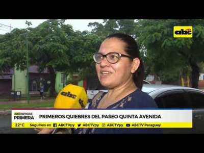 Primeros quiebres del paseo Quinta Avenida - Tv - ABC Color