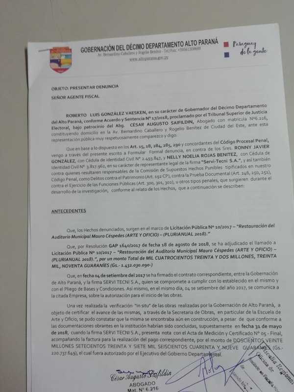 Denuncian a representantes de la firma Servi-Tecni SA por falsificación y producción de documentos públicos de contenido falsos