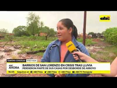Barrios de San Lorenzo en crisis tras lluvia - Tv - ABC Color