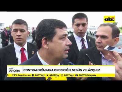 Contraloría para oposición, según Velázquez - Tv - ABC Color
