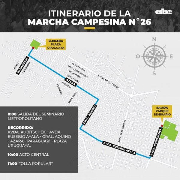Itinerario marcha campesina - Especiales - ABC Color