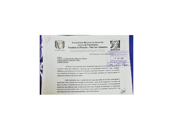 Denuncian la venta de respuestas de examen en Filosofía UNA