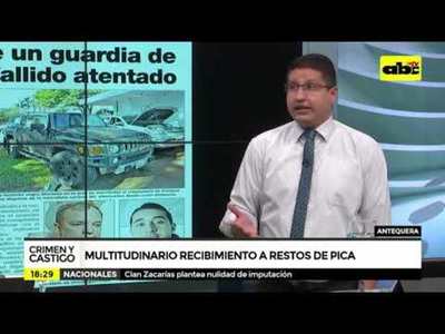 Multitudinario recibimiento de restos de Pica - Tv - ABC Color