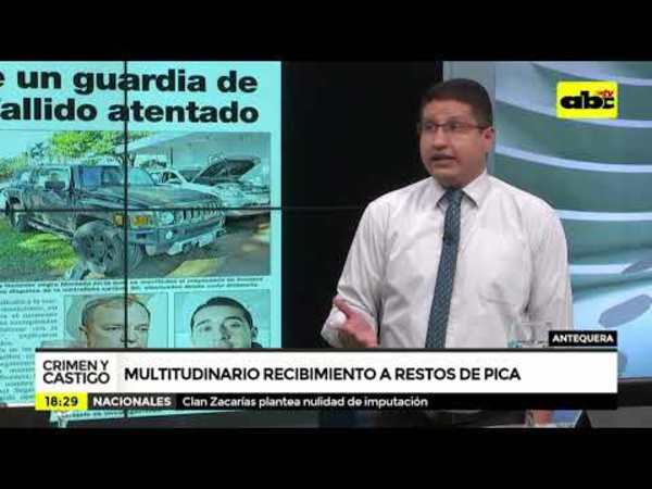 Multitudinario recibimiento de restos de Pica - Tv - ABC Color