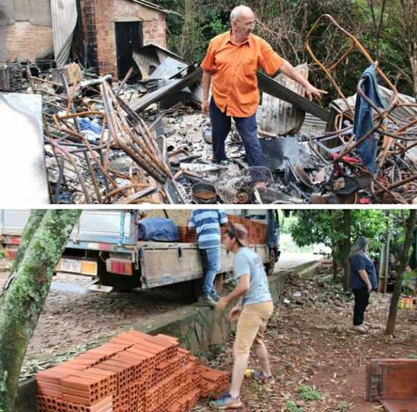 Asisten a una familia que perdió todo en incendio