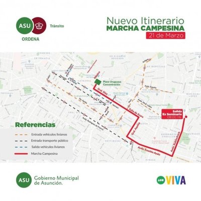 Marcha campesina: establecen desvíos y controles - 730am - ABC Color