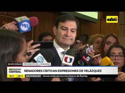 Senadores critican expresiones de Velázquez - Tv - ABC Color