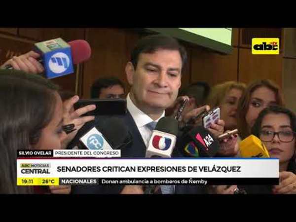 Senadores critican expresiones de Velázquez - Tv - ABC Color