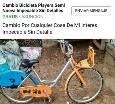 Hurtan bicicleta de Comuna - Nacionales - ABC Color
