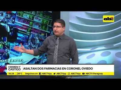 Asaltan dos farmacias en Coronel Oviedo - Tv - ABC Color