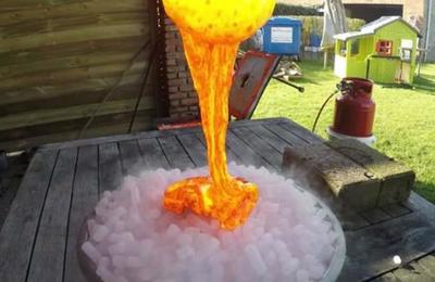 Lava versus hielo seco: youtuber puso a competir el calor y el frío en una prueba extrema - C9N