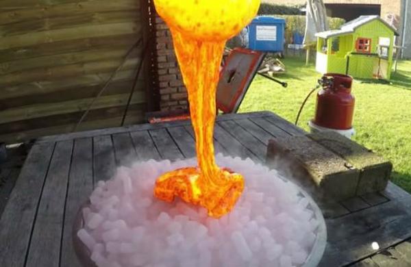 Lava versus hielo seco: youtuber puso a competir el calor y el frío en una prueba extrema - C9N