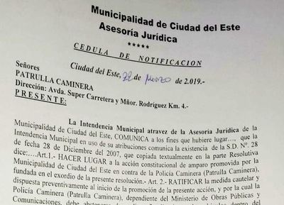 Restricción en CDE a Patrulla Caminera