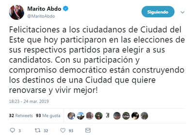 Abdo ya habla de renovación en Ciudad del Este - Nacionales - ABC Color