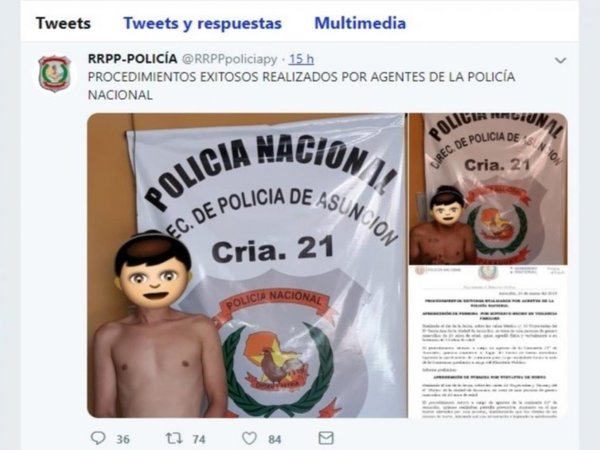 Hasta para cubrir las caras de los detenidos usan los emojis del wasap