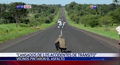 Vecinos pintan ruta buscando evitar accidentes en Horqueta – Prensa 5