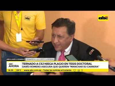 Ternado a CSJ niega plagio de tesis doctoral - Tv - ABC Color
