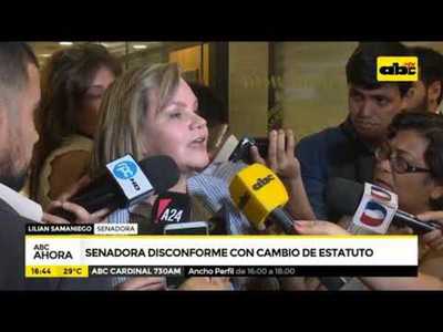 Senadora disconforme con cambio de estatuto - Tv - ABC Color