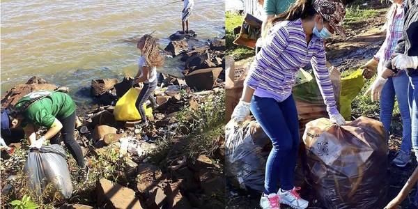FUTUROS DOCENTES CELEBRARON EL 404 ANIVERSARIO DE ENCARNACIÓN CON TAREAS DE LIMPIEZA Y CONCIENCIACIÓN.