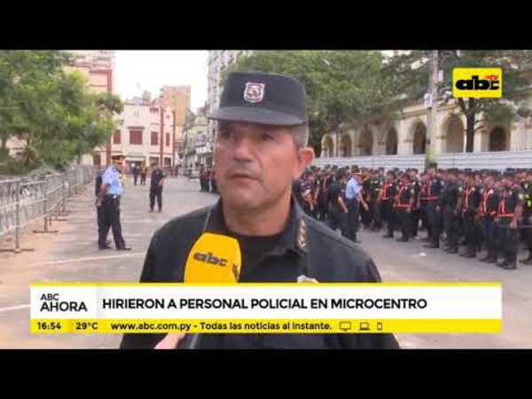 Hirieron a personal policial en el microcentro - Tv - ABC Color
