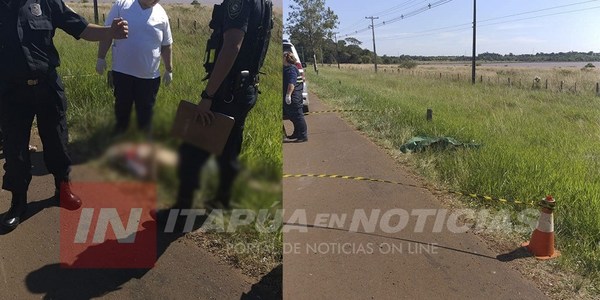 HALLAN UN CADÁVER AL COSTADO DE LA RUTA 1