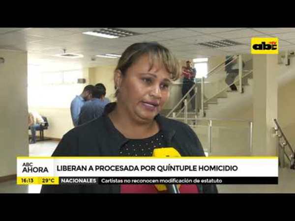 Liberan a procesada por quíntuple homicidio - Tv - ABC Color