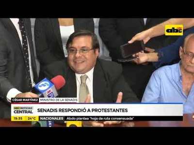 Senadis respondió a protestantes - Tv - ABC Color
