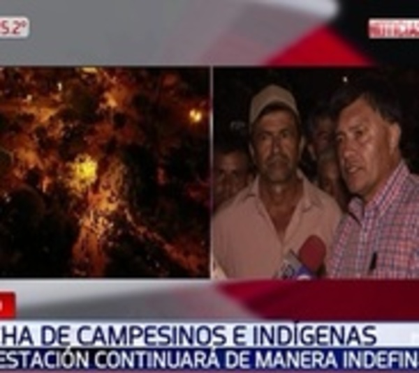 Marcha de campesinos e indígenas continuará de forma indefinida - Paraguay.com