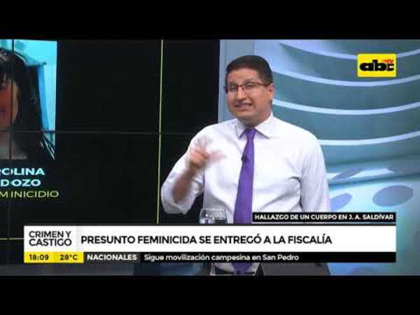 Presunto feminicida se entregó a la fiscalia - Tv - ABC Color