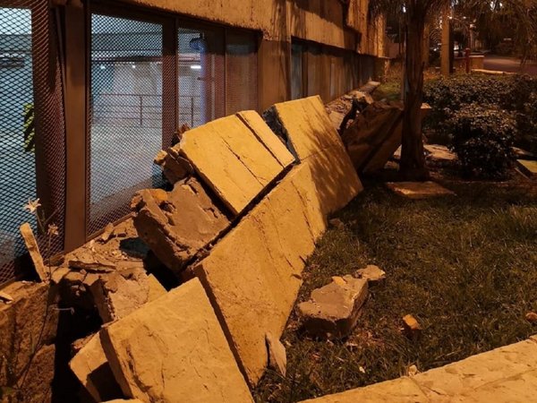 Cae parte de la estructura del Palacio de Justicia de Villarrica | Paraguay en Noticias