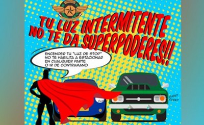 Caminera inicia campaña "Tu luz intermitente no te da superpoderes"